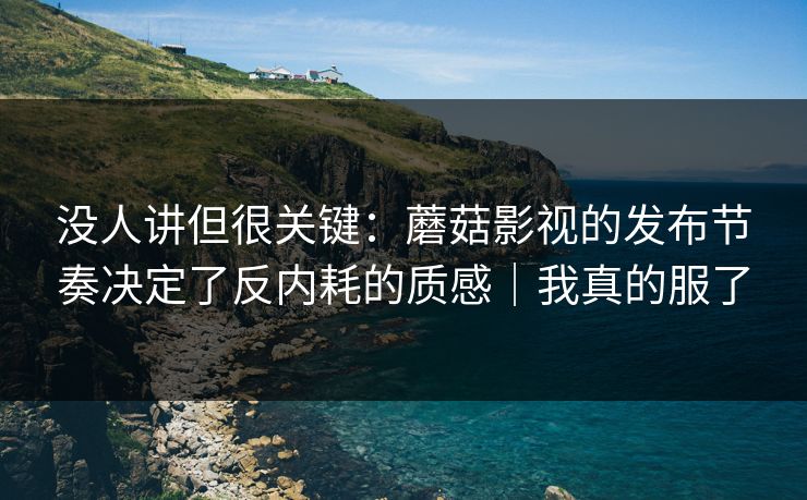 没人讲但很关键：蘑菇影视的发布节奏决定了反内耗的质感｜我真的服了